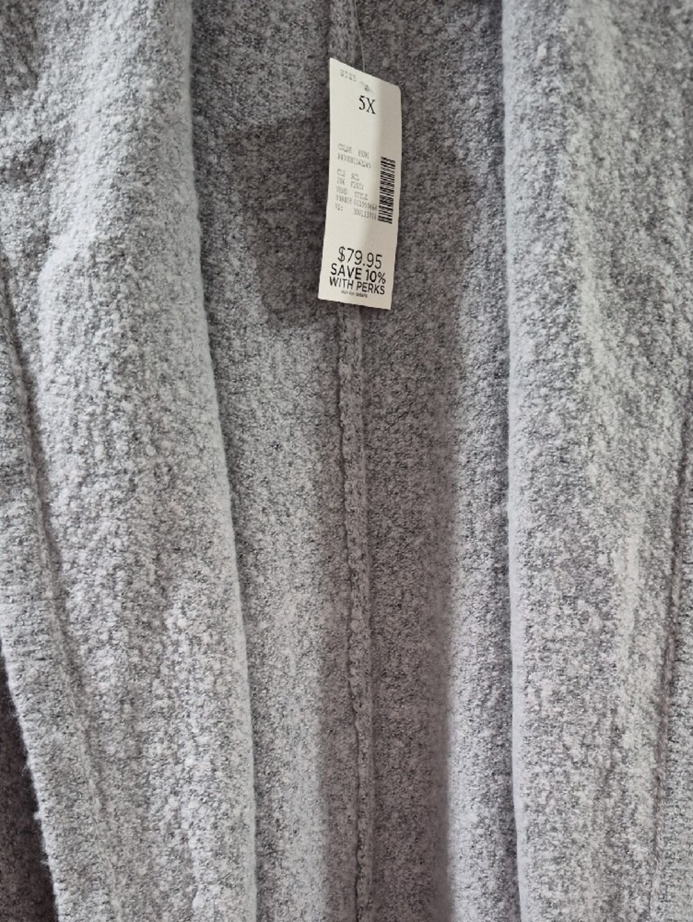 Catherines Gray Plush Hooded Open-Front Cardigan - Picture 4 of 6